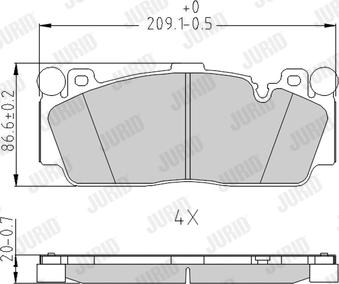 Jurid 573617J - Гальмівні колодки, дискові гальма autocars.com.ua