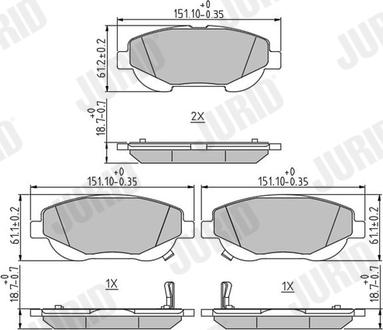 Jurid 573631J - Гальмівні колодки, дискові гальма autocars.com.ua