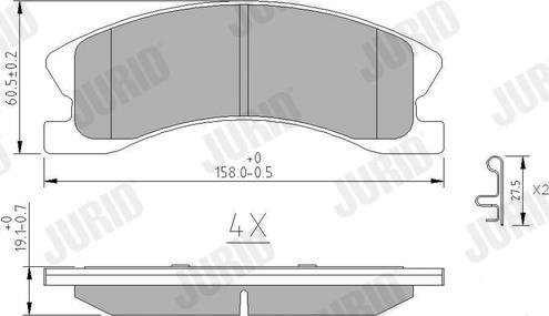 Jurid 573636J - Гальмівні колодки, дискові гальма autocars.com.ua