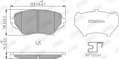 Jurid 573639J - Тормозные колодки, дисковые, комплект autodnr.net