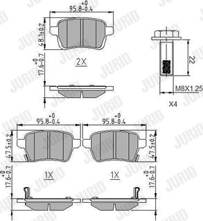 Jurid 573689J - Гальмівні колодки, дискові гальма autocars.com.ua