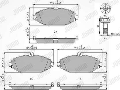 Jurid 573692J - Гальмівні колодки, дискові гальма autocars.com.ua