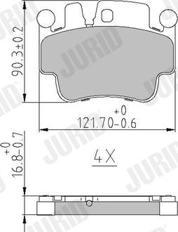 Jurid 573725J - Гальмівні колодки, дискові гальма autocars.com.ua