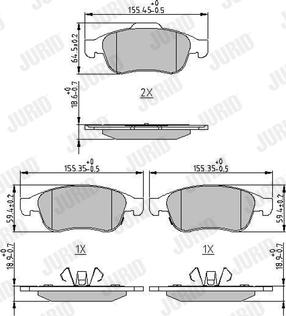 Jurid 573766J - Гальмівні колодки, дискові гальма autocars.com.ua