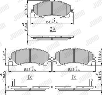 Jurid 573789J - Тормозные колодки, дисковые, комплект avtokuzovplus.com.ua