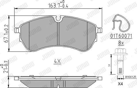 Jurid 573831J - Гальмівні колодки, дискові гальма autocars.com.ua