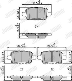 Jurid 573897J - Гальмівні колодки, дискові гальма autocars.com.ua