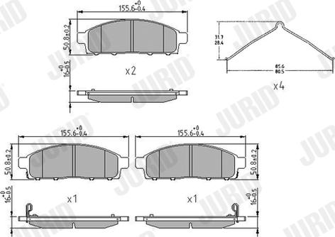 Jurid 573916J - Гальмівні колодки, дискові гальма autocars.com.ua