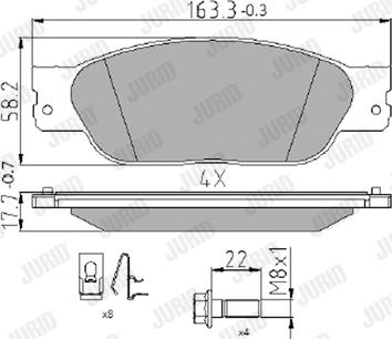 Jurid 573934J - Гальмівні колодки, дискові гальма autocars.com.ua