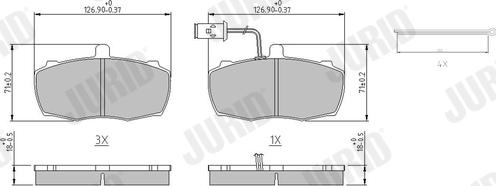 Jurid 573943J - Гальмівні колодки, дискові гальма autocars.com.ua