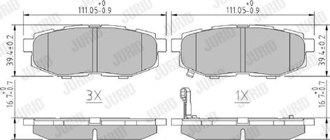 Jurid 573959J - Тормозные колодки, дисковые, комплект avtokuzovplus.com.ua