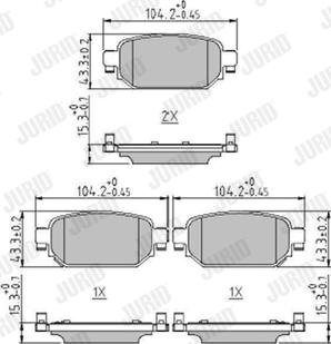 Jurid 573983J - Тормозные колодки, дисковые, комплект autodnr.net