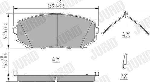 Jurid 574031J - Тормозные колодки, дисковые, комплект avtokuzovplus.com.ua