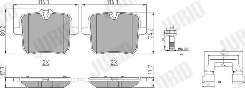 Jurid 574038J - Тормозные колодки, дисковые, комплект avtokuzovplus.com.ua