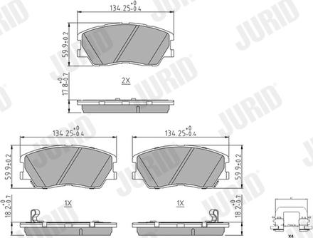 Jurid 574160J - Гальмівні колодки, дискові гальма autocars.com.ua