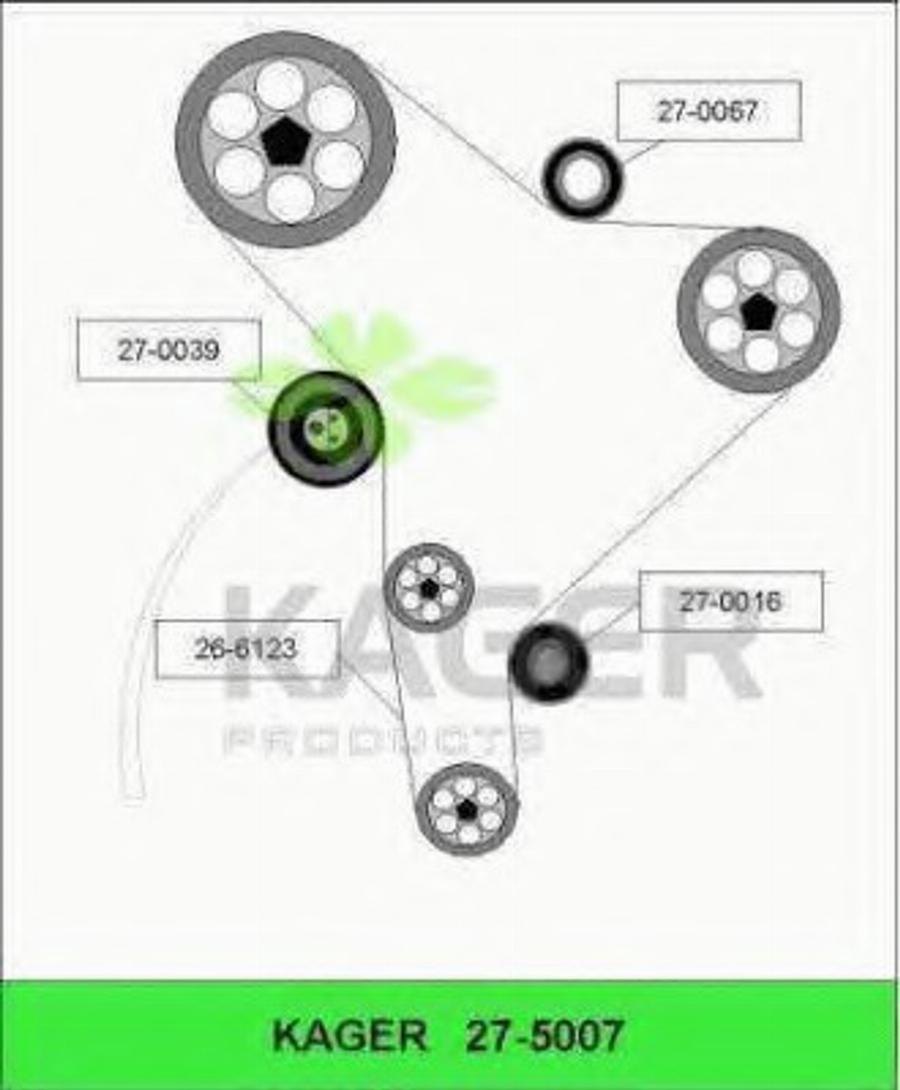 Kager 27-5007 - Комплект ремня ГРМ avtokuzovplus.com.ua