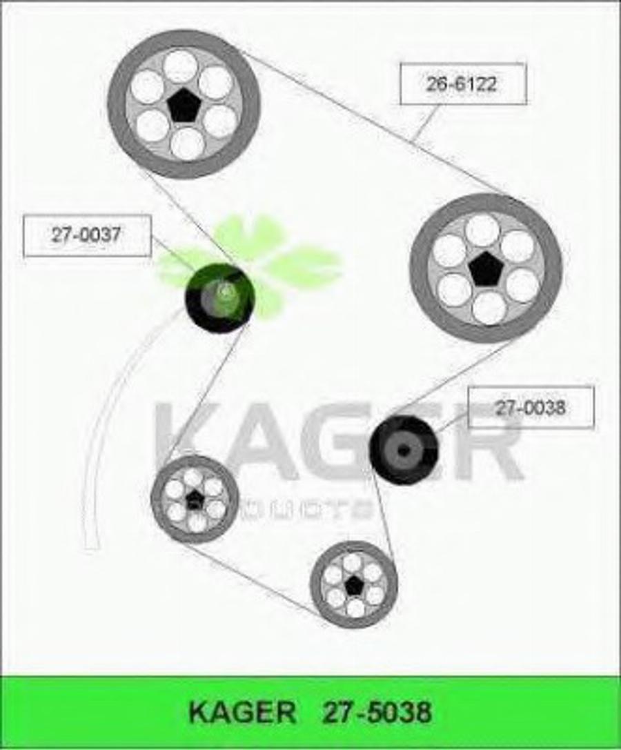 Kager 27-5038 - Комплект ремня ГРМ avtokuzovplus.com.ua