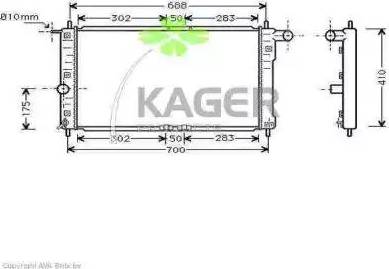 Kager 31-0303 - Радіатор, охолодження двигуна autocars.com.ua