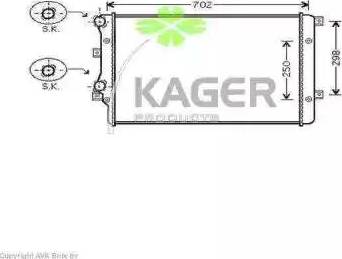 Kager 31-1227 - Радіатор, охолодження двигуна autocars.com.ua