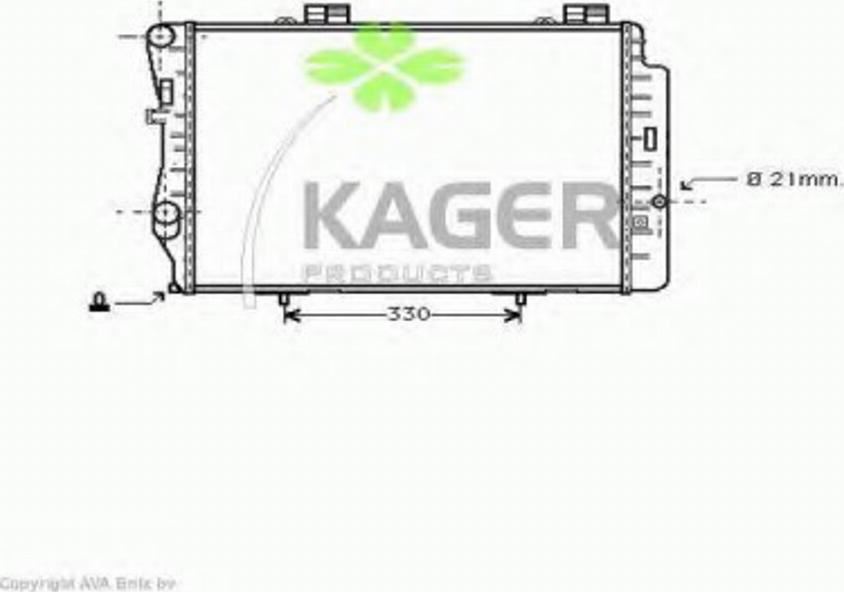 Kager 311302 - Радіатор, охолодження двигуна autocars.com.ua