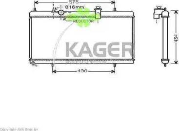 Kager 31-1456 - Радіатор, охолодження двигуна autocars.com.ua