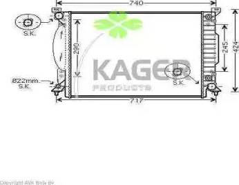 Kager 311628 - Радіатор, охолодження двигуна autocars.com.ua