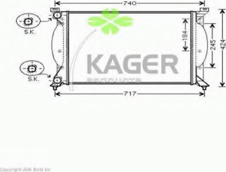 Kager 311633 - Радиатор, охлаждение двигателя autodnr.net