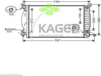 Kager 311634 - Радіатор, охолодження двигуна autocars.com.ua