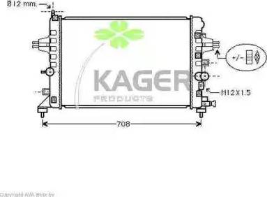 Kager 31-1734 - Радіатор, охолодження двигуна autocars.com.ua