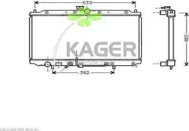 Kager 31-1920 - Радіатор, охолодження двигуна autocars.com.ua