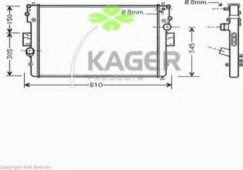 Kager 312144 - Радіатор, охолодження двигуна autocars.com.ua