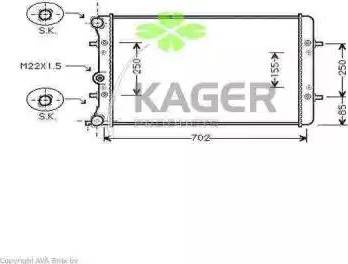Kager 31-2578 - Радіатор, охолодження двигуна autocars.com.ua
