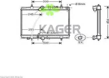 Kager 31-2808 - Радиатор, охлаждение двигателя avtokuzovplus.com.ua