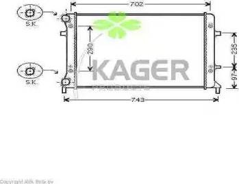 Kager 312836 - Радіатор, охолодження двигуна autocars.com.ua