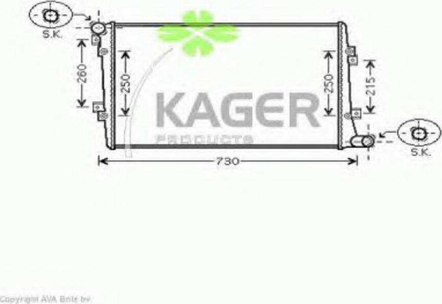 Kager 31-2845 - Радиатор, охлаждение двигателя avtokuzovplus.com.ua
