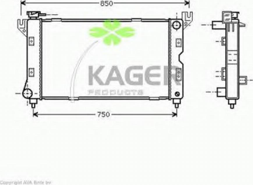 Kager 31-3515 - Радіатор, охолодження двигуна autocars.com.ua