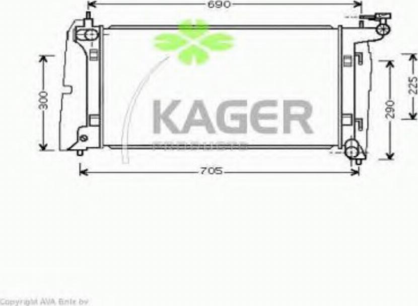 Kager 31-3645 - Радіатор, охолодження двигуна autocars.com.ua