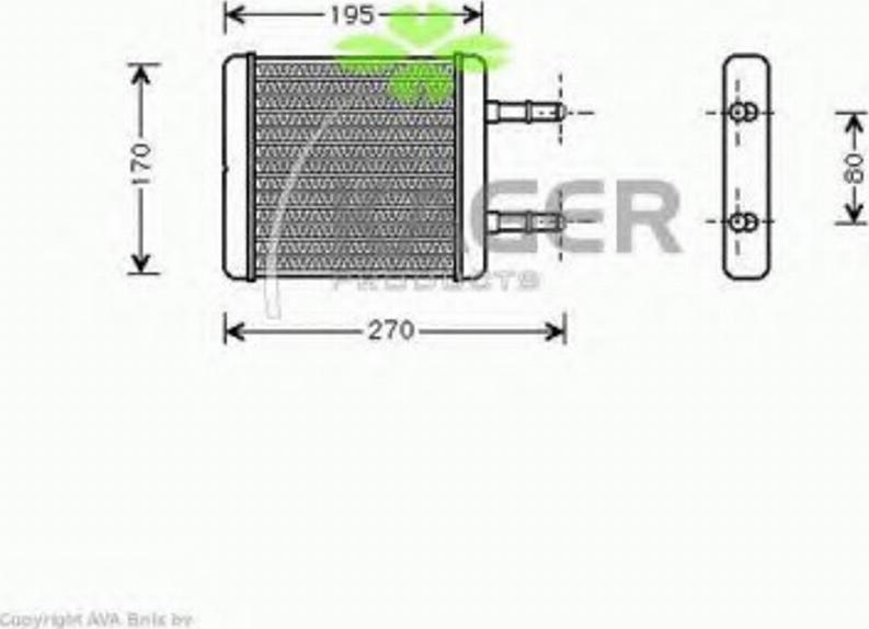 Kager 32-0059 - Теплообмінник, опалення салону autocars.com.ua