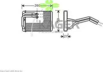 Kager 320151 - Теплообмінник, опалення салону autocars.com.ua