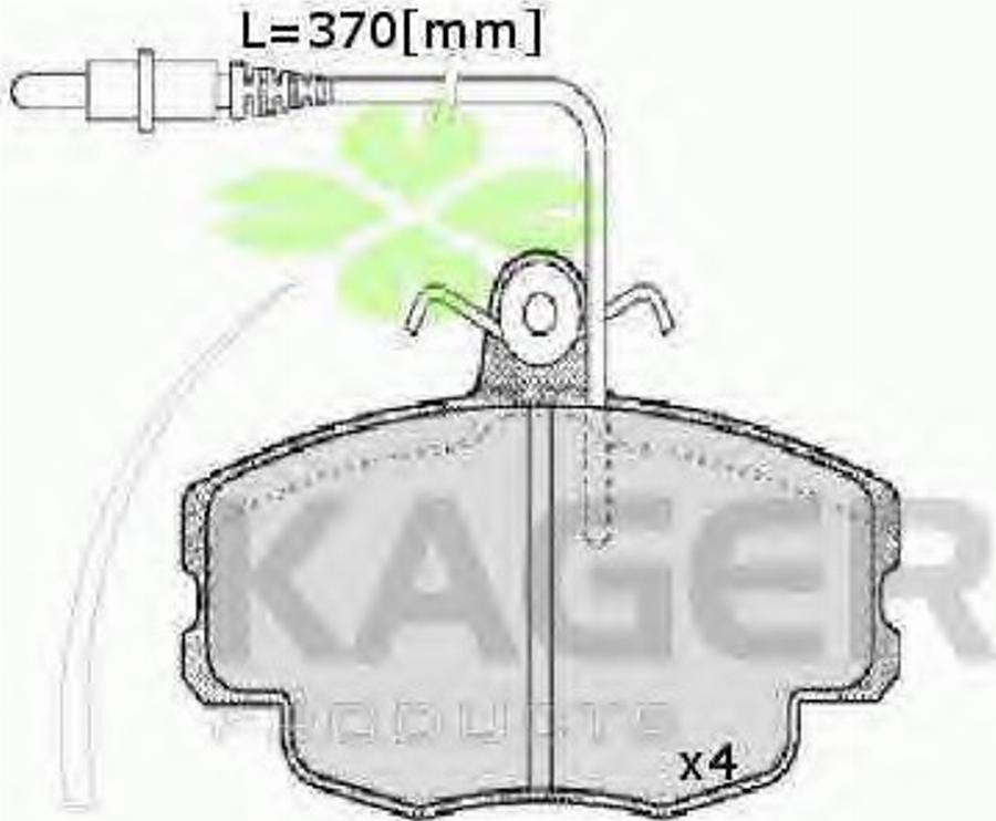 Kager 35-0001 - Тормозные колодки, дисковые, комплект avtokuzovplus.com.ua