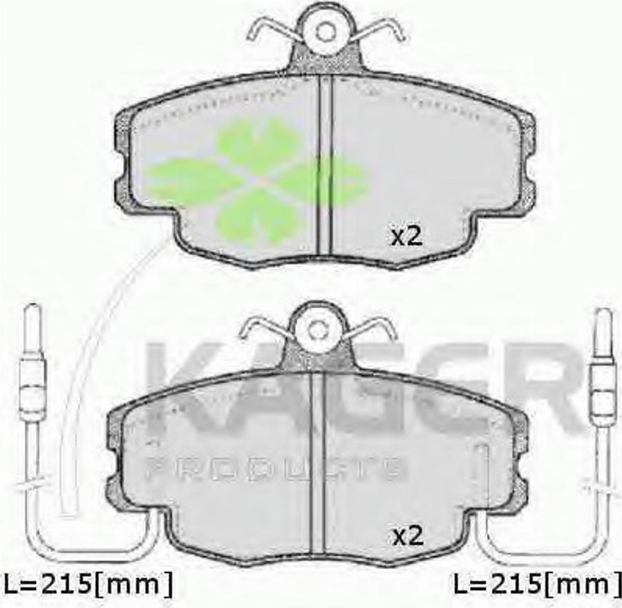 Kager 35-0005 - Гальмівні колодки, дискові гальма autocars.com.ua