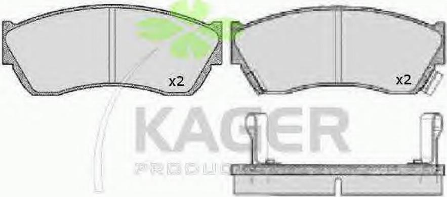 Kager 35-0009 - Гальмівні колодки, дискові гальма autocars.com.ua