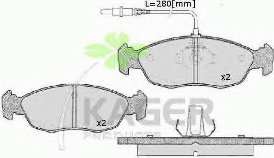 Kager 35-0010 - Гальмівні колодки, дискові гальма autocars.com.ua