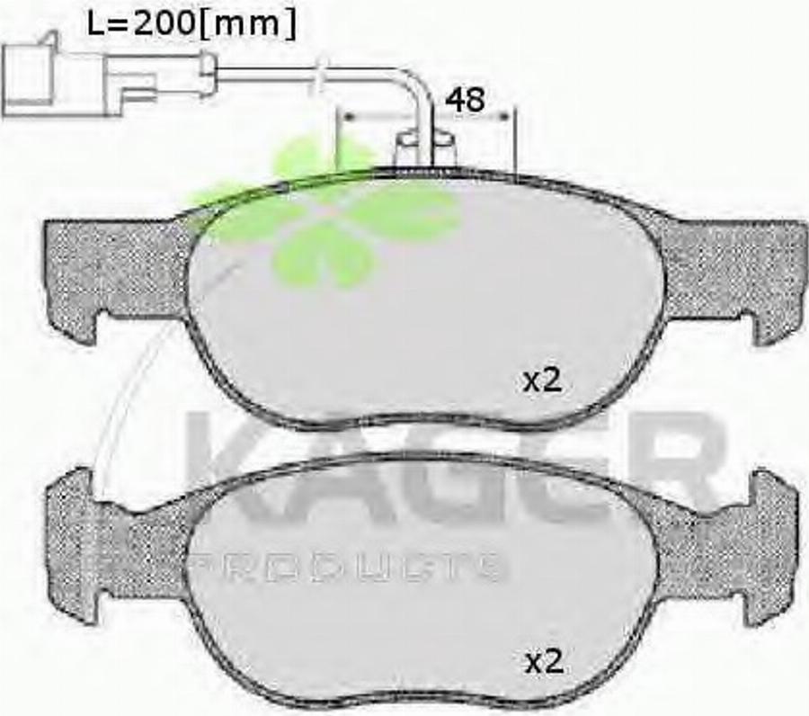 Kager 35-0015 - Тормозные колодки, дисковые, комплект avtokuzovplus.com.ua