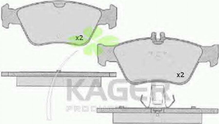 Kager 35-0018 - Тормозные колодки, дисковые, комплект avtokuzovplus.com.ua