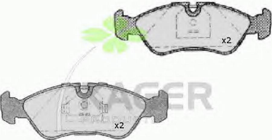 Kager 350020 - Тормозные колодки, дисковые, комплект avtokuzovplus.com.ua