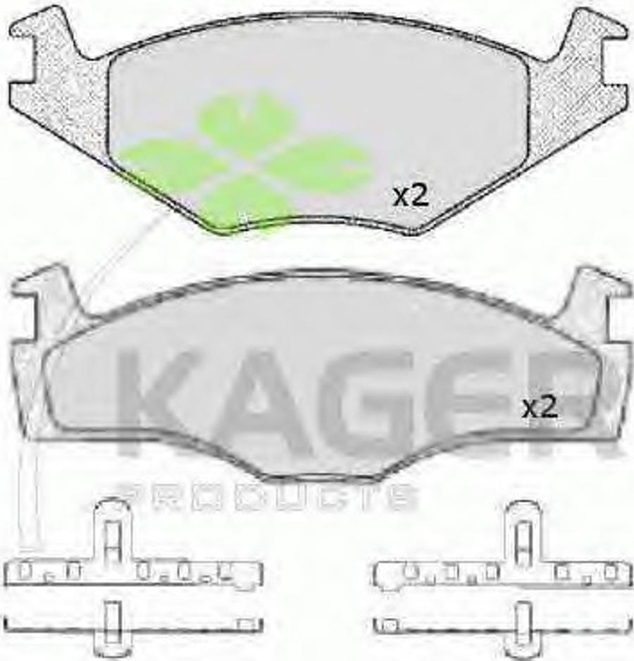 Kager 350023 - Тормозные колодки, дисковые, комплект avtokuzovplus.com.ua