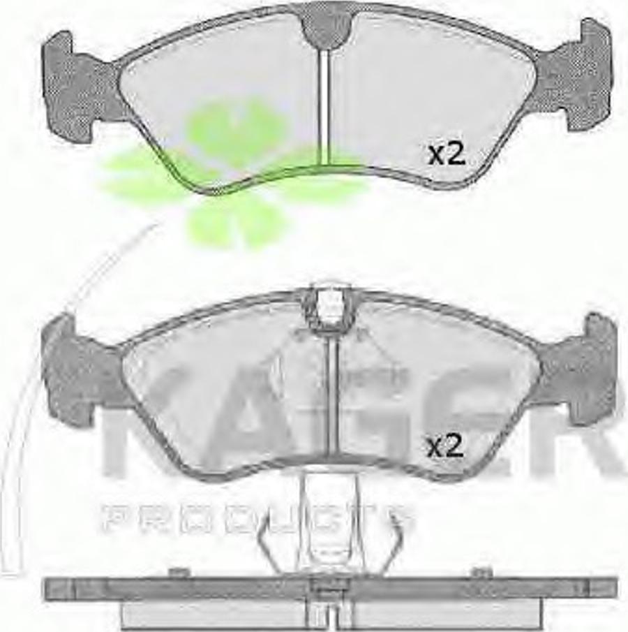 Kager 35-0047 - Тормозные колодки, дисковые, комплект avtokuzovplus.com.ua