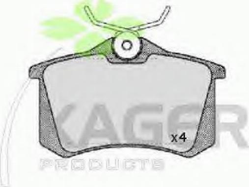 Kager 35-0064 - Гальмівні колодки, дискові гальма autocars.com.ua