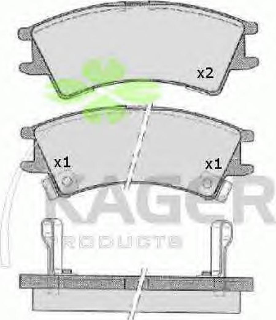 Kager 35-0065 - Тормозные колодки, дисковые, комплект avtokuzovplus.com.ua